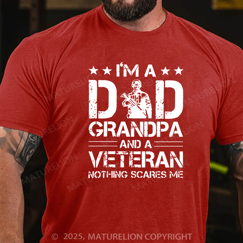 Maturelion Men's T-shirt Dad Grandpa And Veteran Cotton T-shirt
