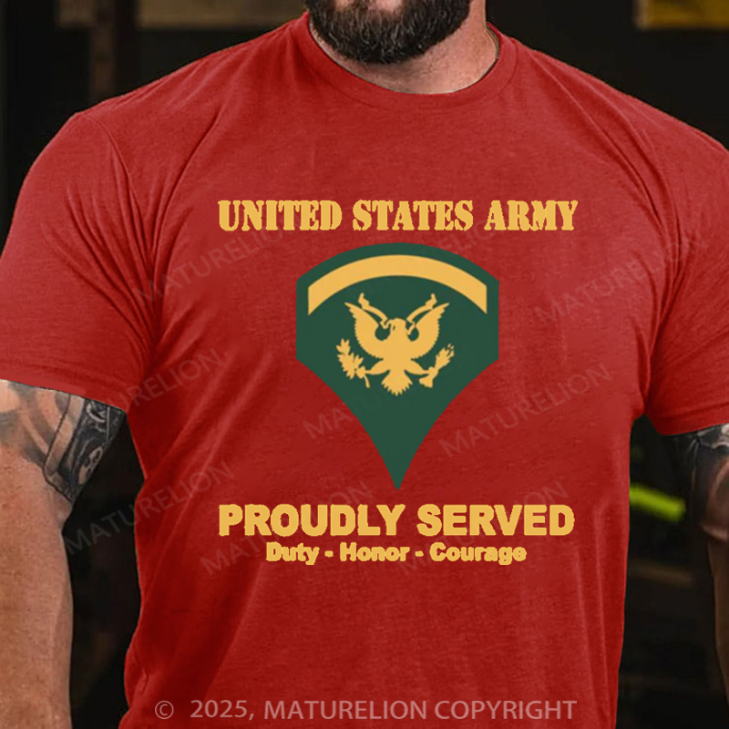 Maturelion Men's T-shirt US Army E-5 SPC Cotton T-shirt