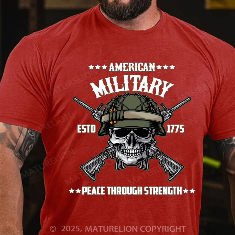 Maturelion Men's T-shirt Us Military Cotton T-shirt
