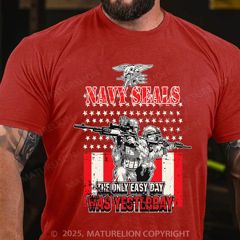 Maturelion Men's T-shirt Navy Seals Póster Navy Seals T-shirt Cotton T-shirt