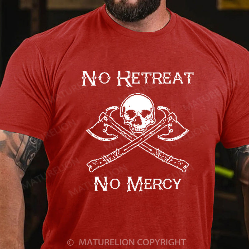 Maturelion Men's T-shirt No Retreat No Mercy Cotton T-shirt