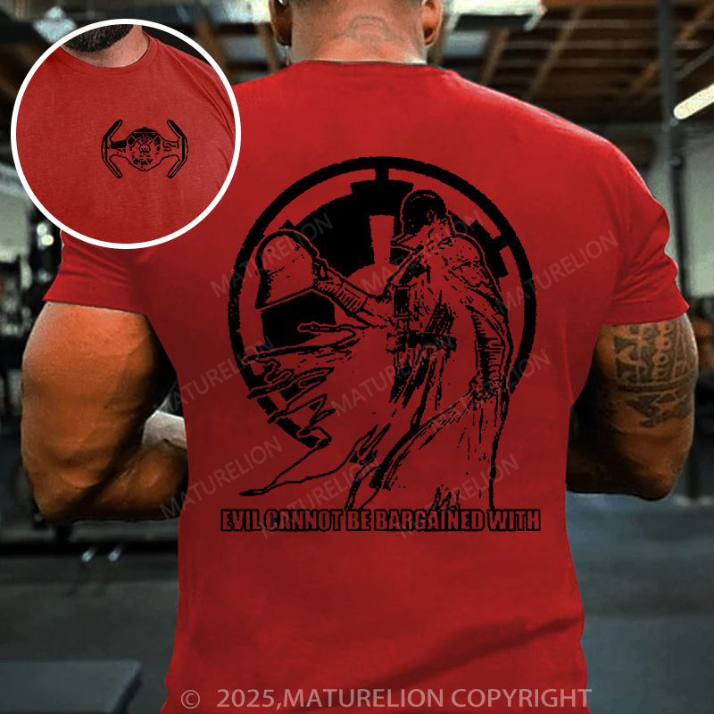 Maturelion Men's T-shirt Evil Cannot Be Bargained With Cotton T-shirt
