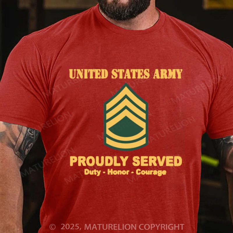 Maturelion Men's T-shirt US Army E-7 Sergeant First Class Cotton T-shirt