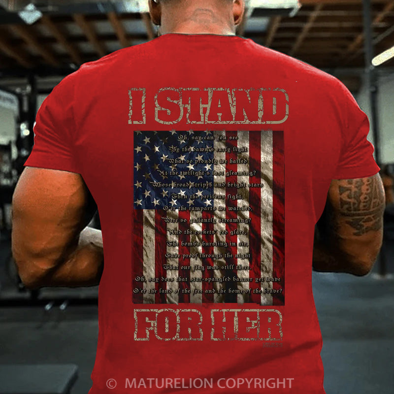 Maturelion Men's T-shirt I Stand For Her Cotton T-shirt