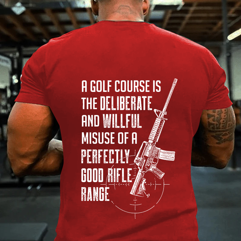 Maturelion Men's T-Shirt Patriotic Rifle Range M 0012 Cotton T-Shirt