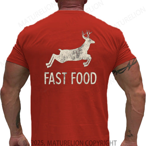 Maturelion Men's T-shirt Fast Food Cotton T-shirt