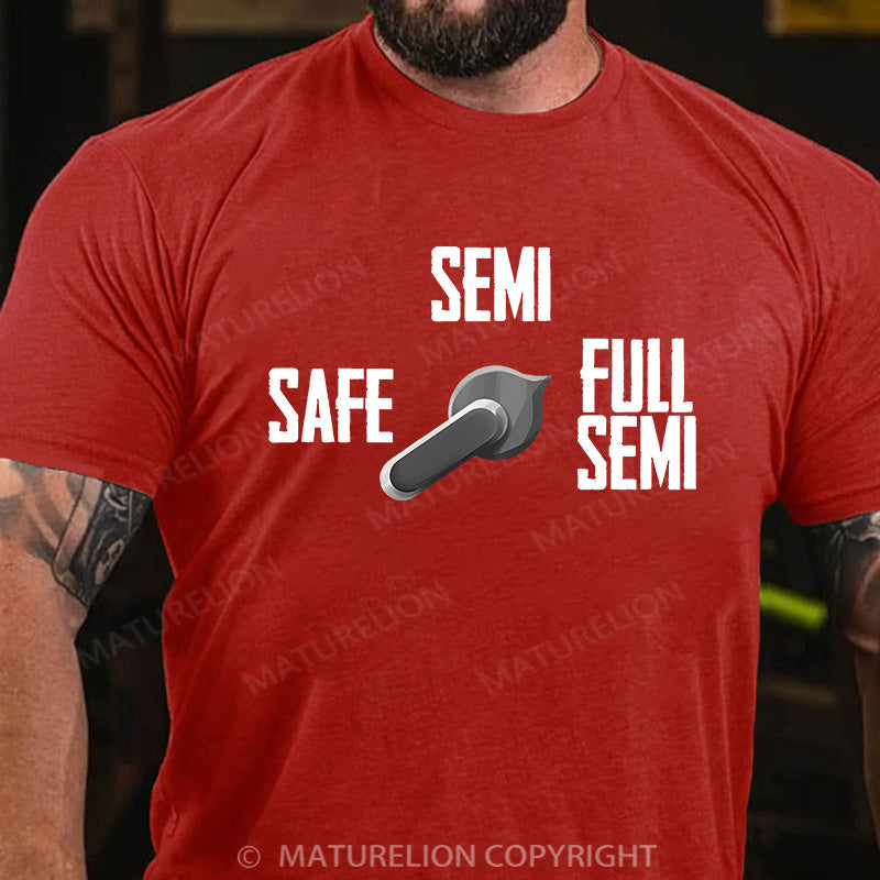 Maturelion Men's T-shirt Full Semi Auto Cotton T-shirt