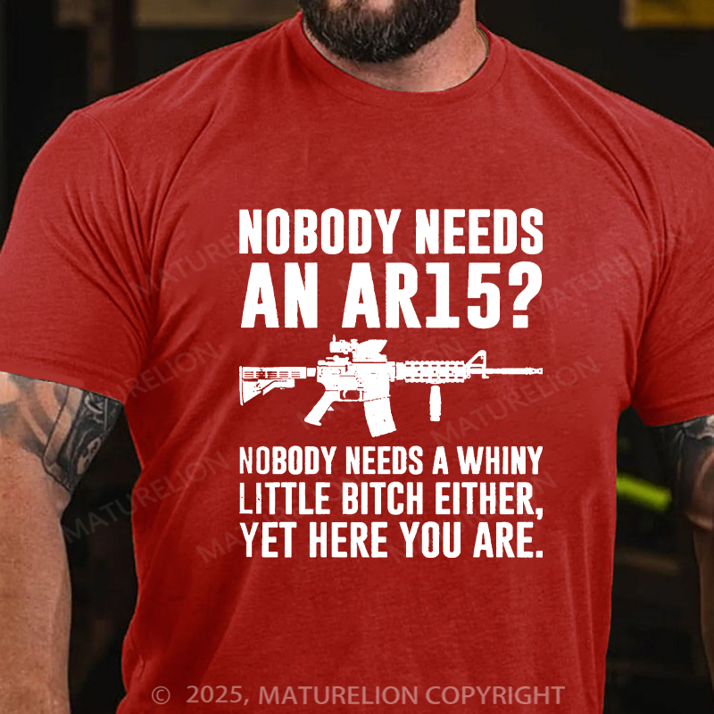 Maturelion Men's T-shirt Nobody Needs An AR15 Cotton T-shirt
