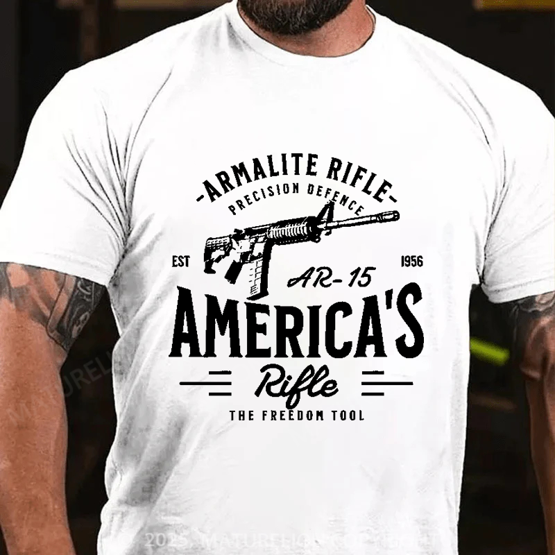 Maturelion Men's T-Shirt Second Amendment AR-15 Cotton T-Shirt