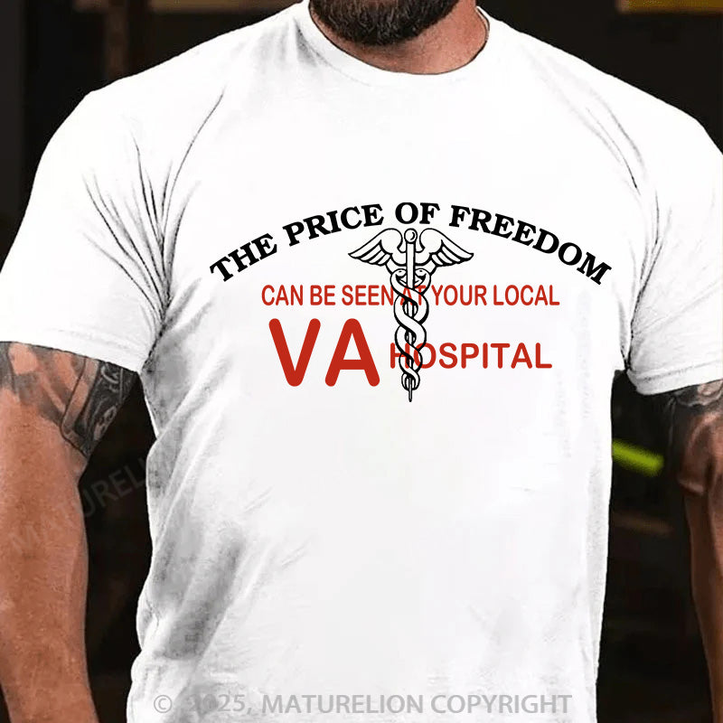 Maturelion Men's T-shirt The Cost Of Freedom Patch Cotton T-shirt