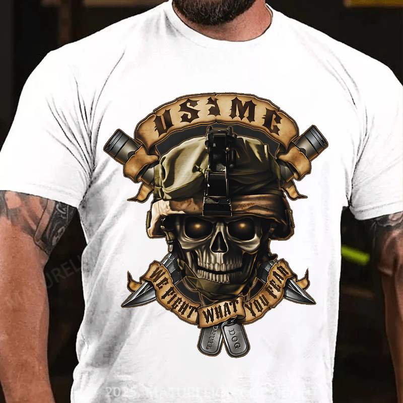 Maturelion Men's T-Shirt We Fight What You Fear Cotton T-Shirt