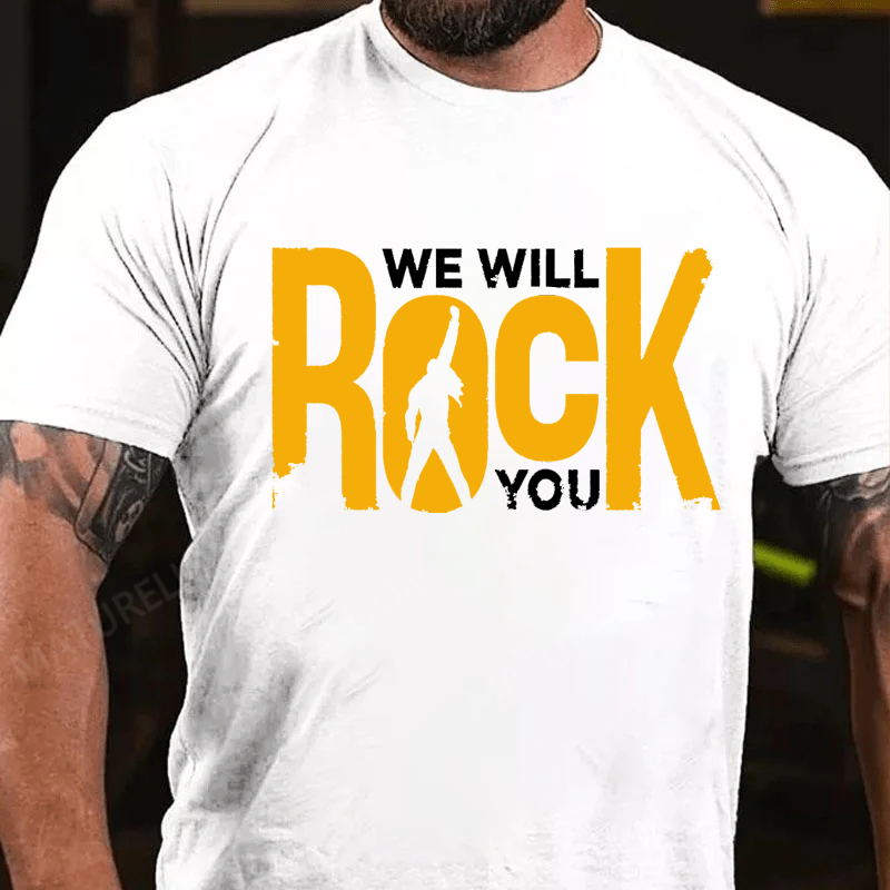 Maturelion Men's T-Shirt Queen We Will Rock You Cotton T-Shirt