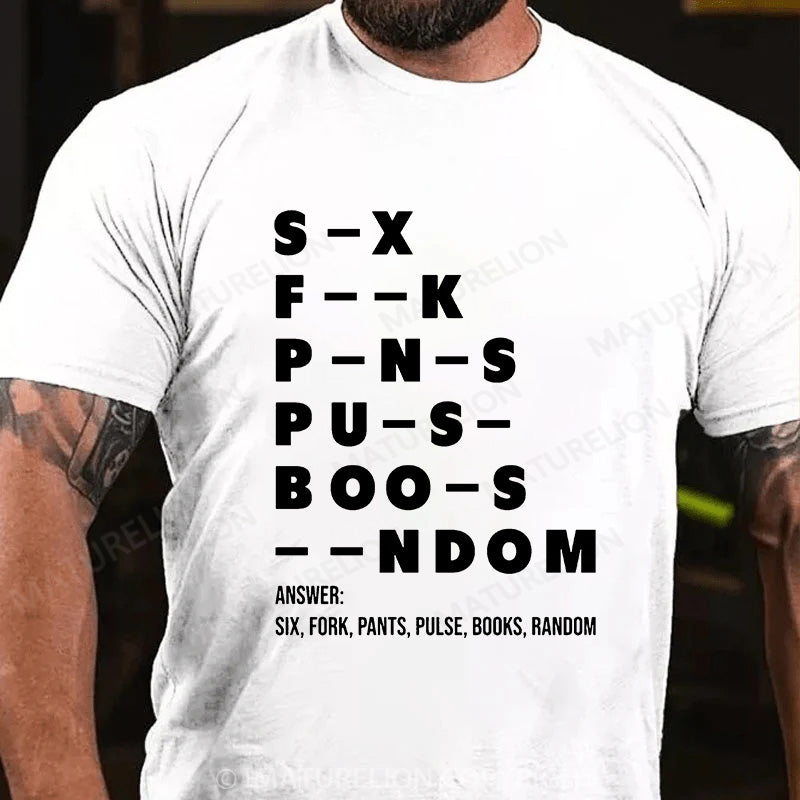 Maturelion Men's T-shirt Adult Dirty Mind Questions Cotton T-shirt
