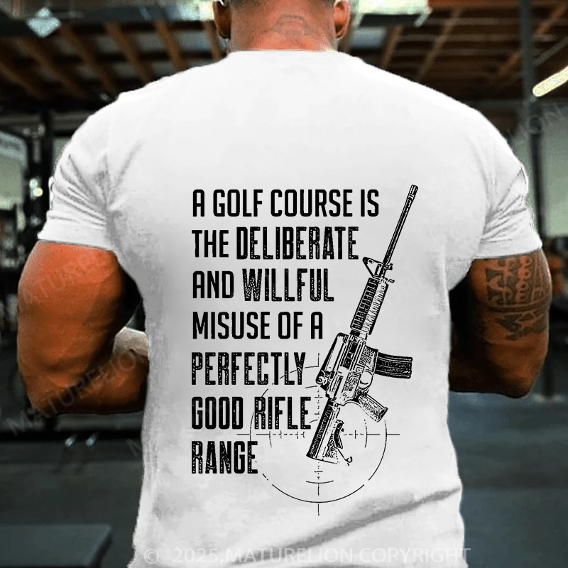Maturelion Men's T-Shirt Patriotic Rifle Range M 0012 Cotton T-Shirt