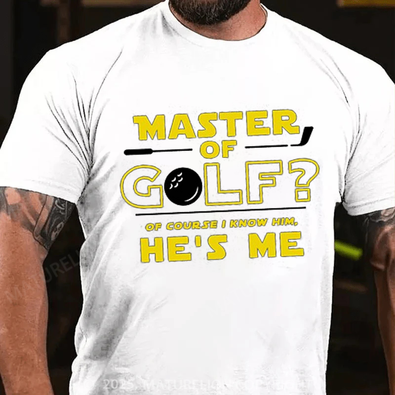 Maturelion Men's T-Shirt Master of Golf Cotton T-shirt