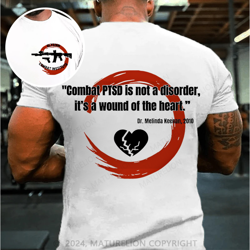 Maturelion Men's T-shirt Combat PTSD quote Cotton T-shirt