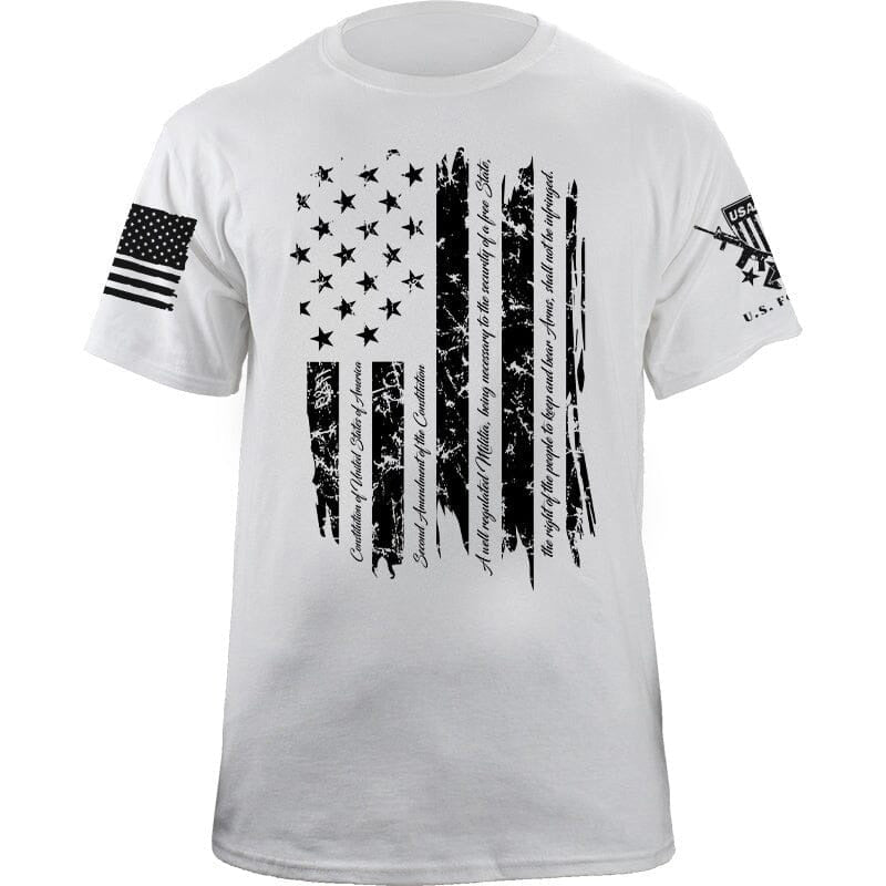 Maturelion Men's T-shirt 2nd Amendment Gold Flag Cotton T-shirt