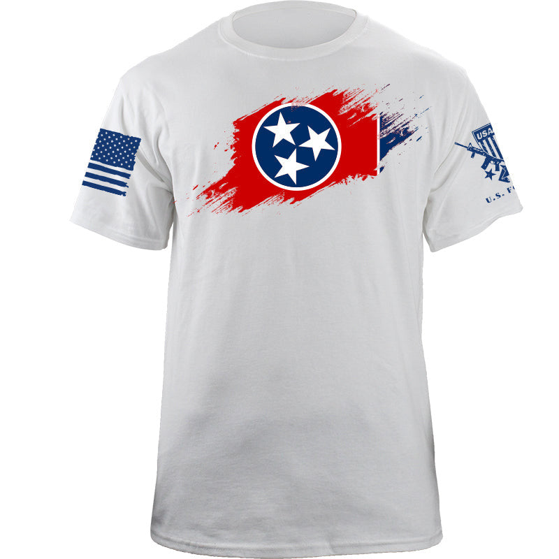 Maturelion Men's T-shirt Tennessee Flag Paint Swatch Cotton T-shirt
