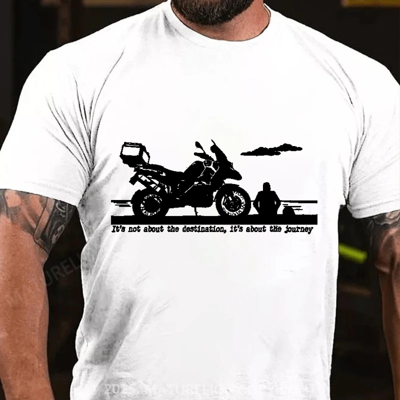 Maturelion Men's T-Shirt Moto Adventure Cotton T-Shirt