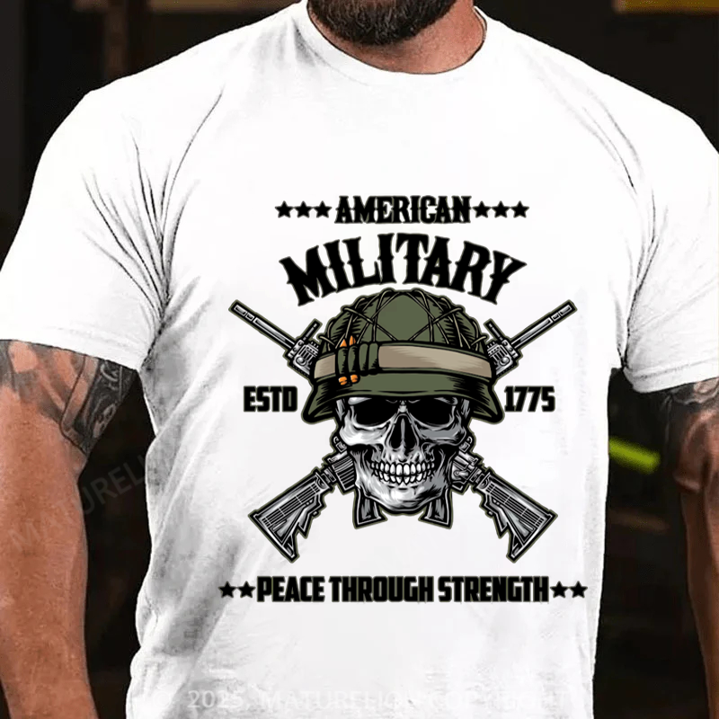 Maturelion Men's T-shirt Us Military Cotton T-shirt