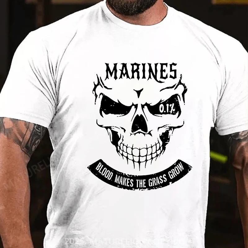 Maturelion Men's T-Shirt Blood Makes The Grass Grow Cotton T-Shirt
