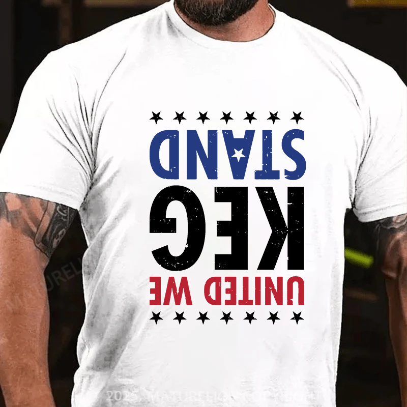 Maturelion Men's T-shirt United We Keg Stand Cotton T-shirt