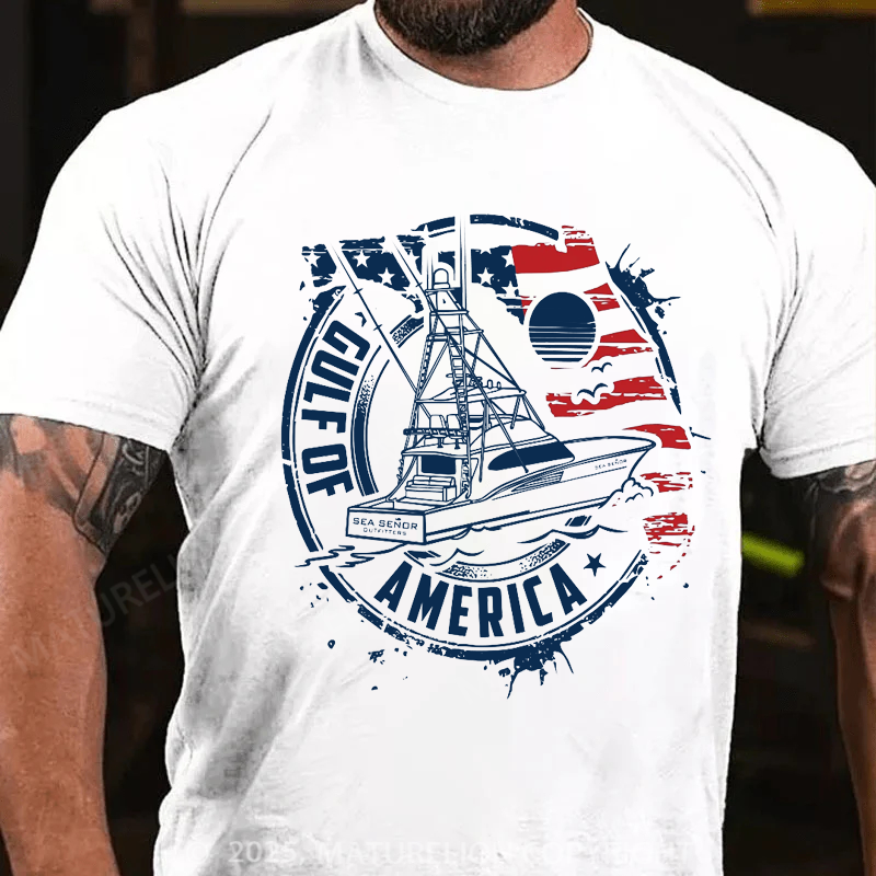 Maturelion Men's T-shirt Gulf-of-America Cotton T-shirt
