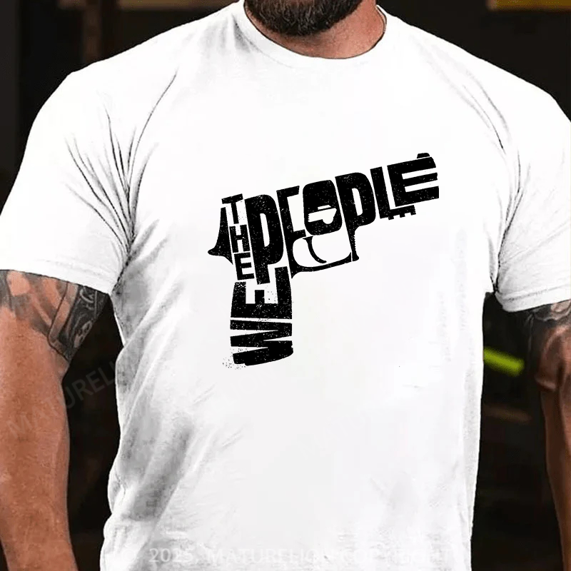 Maturelion Men's T-shirt We The People Cotton T-shirt