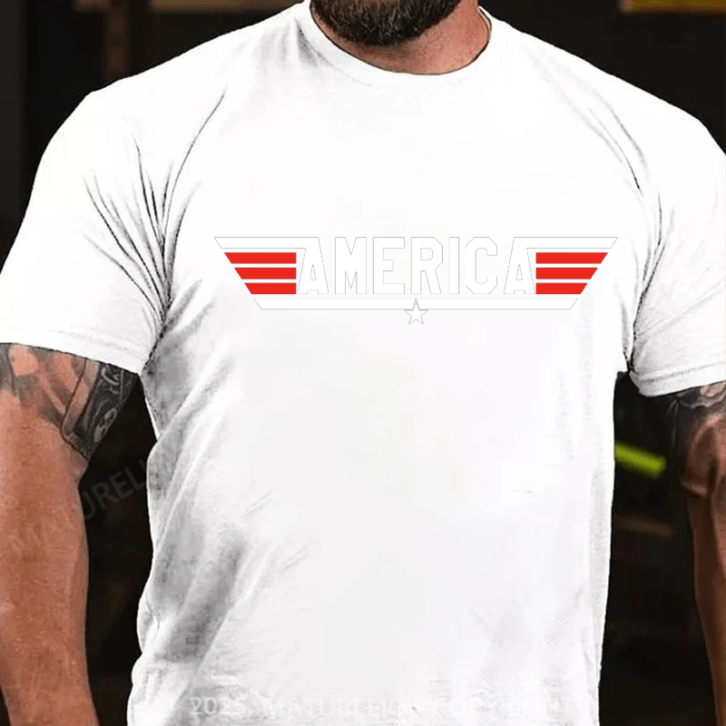 Maturelion Men's T-shirt America 4th Of July T-shirt