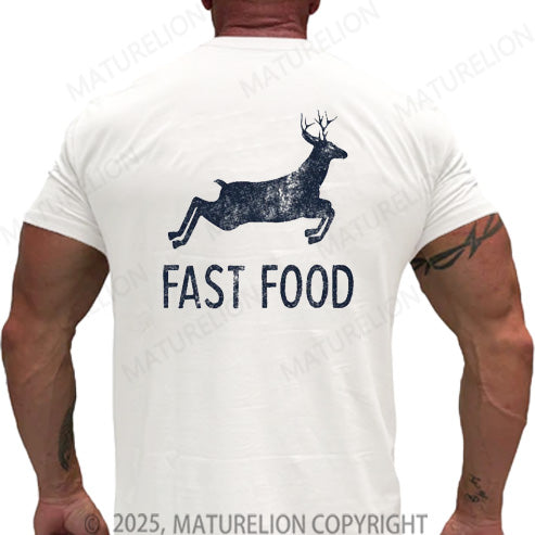 Maturelion Men's T-shirt Fast Food Cotton T-shirt