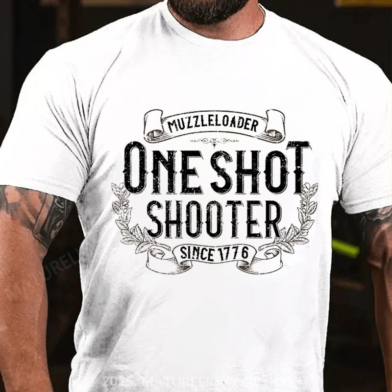 Maturelion Men's T-shirt Vintage Muzzleloader Accessories Long range Rifle Shooting Cotton T-shirt
