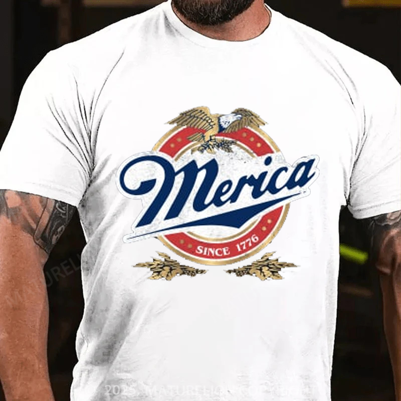 Maturelion Men's T-shirt Merica 4th Of July T-shirt