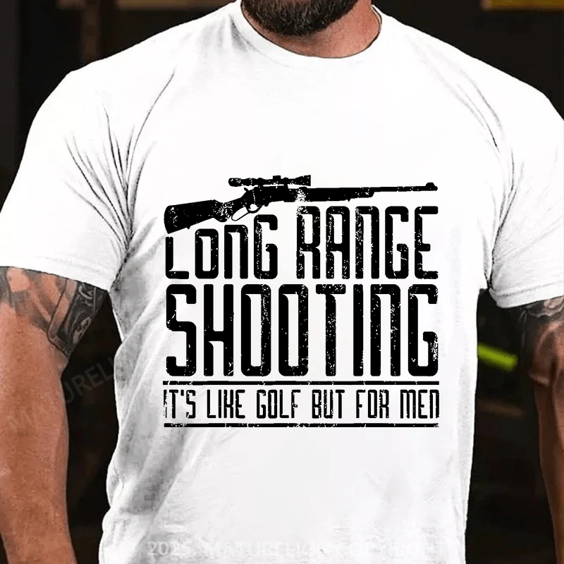Maturelion Men's T-Shirt Long Range Shooting Cotton T-Shirt