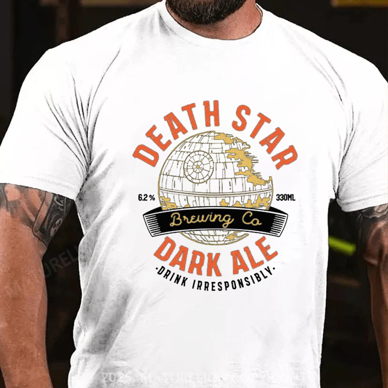 Maturelion Men's T-Shirt Death Star Cotton T-Shirt