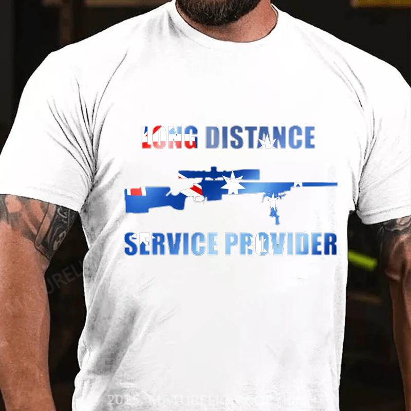 Maturelion Men's T-shirt Long Distance Service Provider Cotton T-shirt