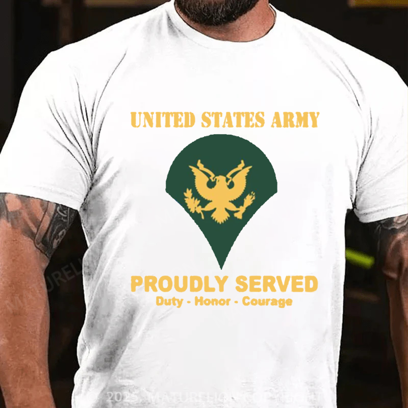 Maturelion Men's T-shirt US Army E-4 SPC Cotton T-shirt