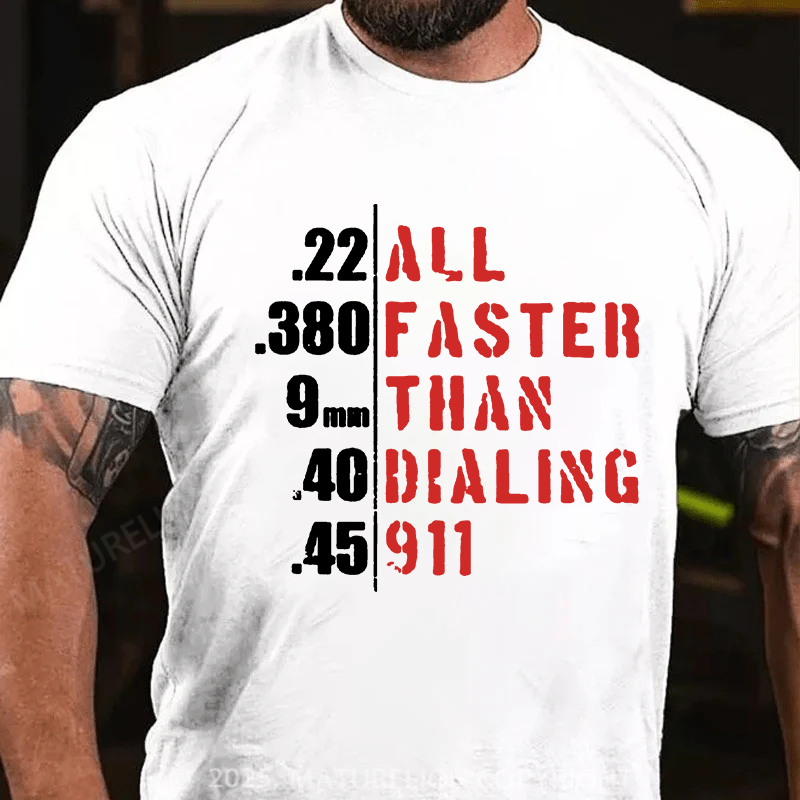 Maturelion Men's T-shirt All Faster Cotton T-shirt