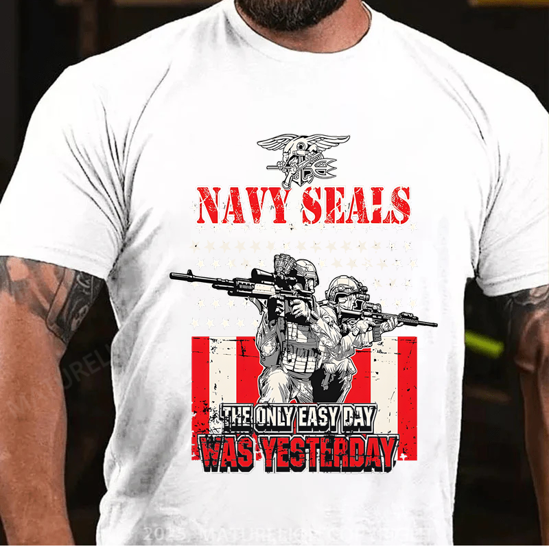 Maturelion Men's T-shirt Navy Seals Póster Navy Seals T-shirt Cotton T-shirt