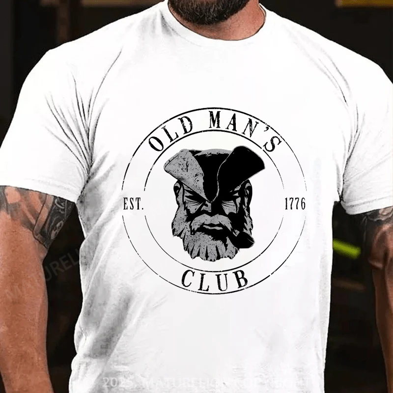 Maturelion Men's T-shirt Old Man's Club Older I Get Cotton T-shirt