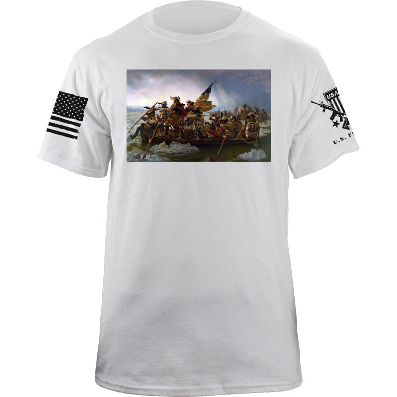 Maturelion Men's T-shirt George Washington Crossing The Delaware Operators Cotton T-shirt