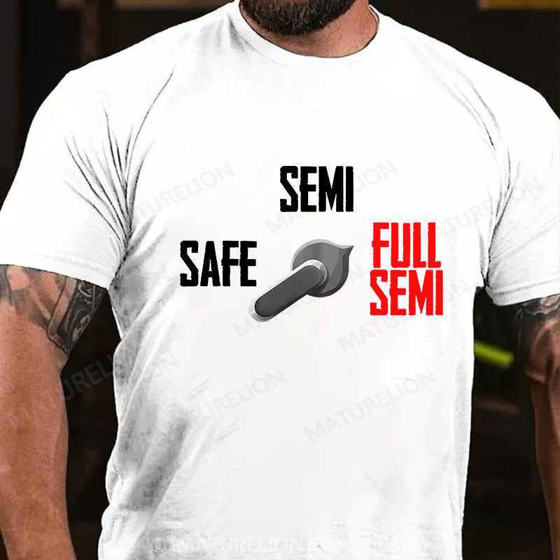 Maturelion Men's T-shirt Full Semi Auto Cotton T-shirt