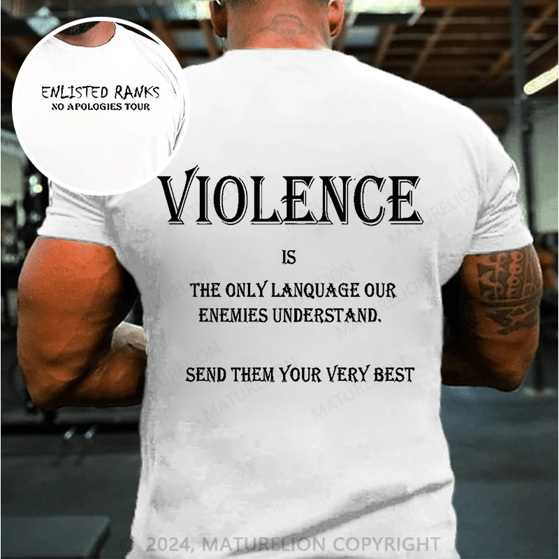 Maturelion Men's T-Shirt Violence Cotton T-Shirt