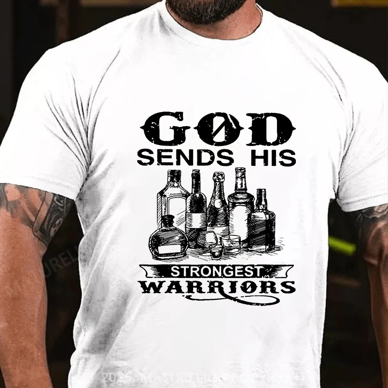 Maturelion Men's T-Shirt God Saves His Hardest Battles Cotton T-shirt