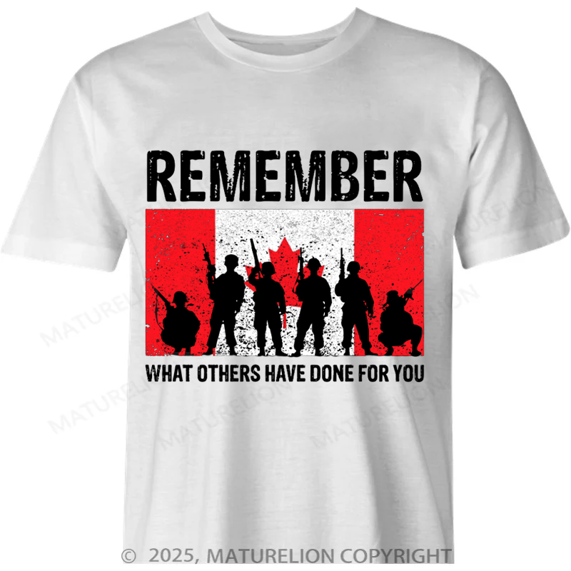 Maturelion Canadian T-Shirt Military Remembrance Cotton T-shirt