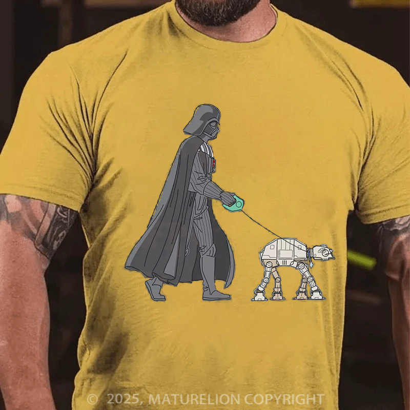 Maturelion Men's T-Shirt Darth Vader AT-AT Walker Cotton T-Shirt