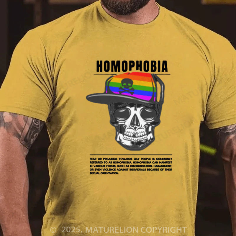 Maturelion Men's T-shirt Homophobia Fear of Gay People Cotton T-shirt