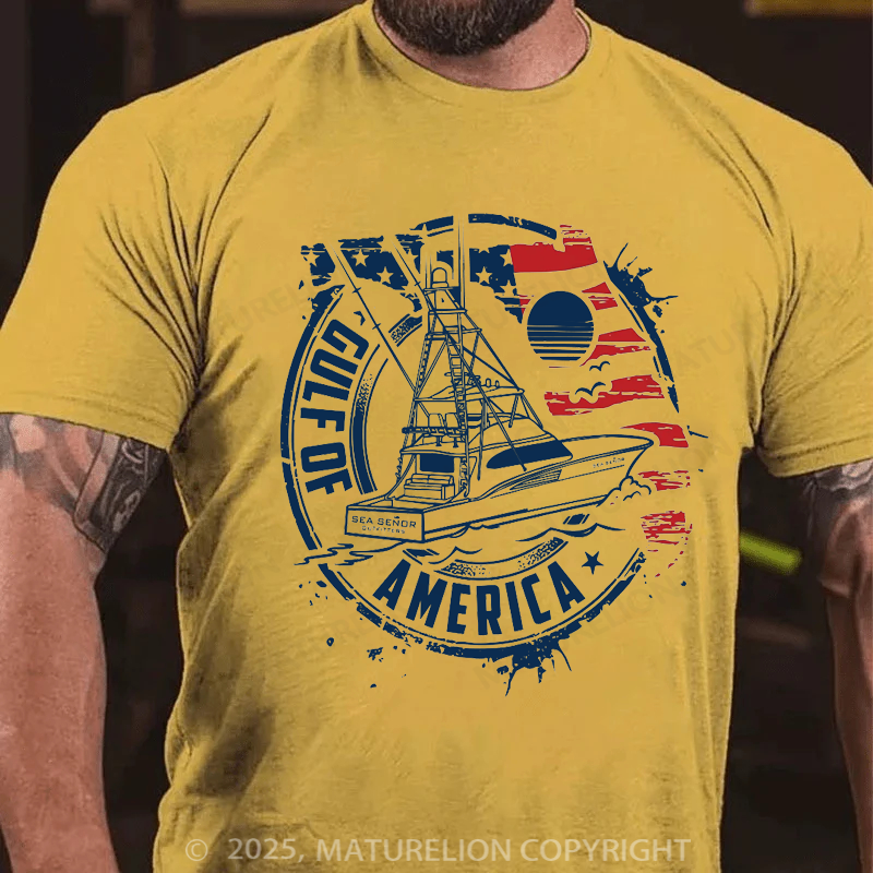 Maturelion Men's T-shirt Gulf-of-America Cotton T-shirt