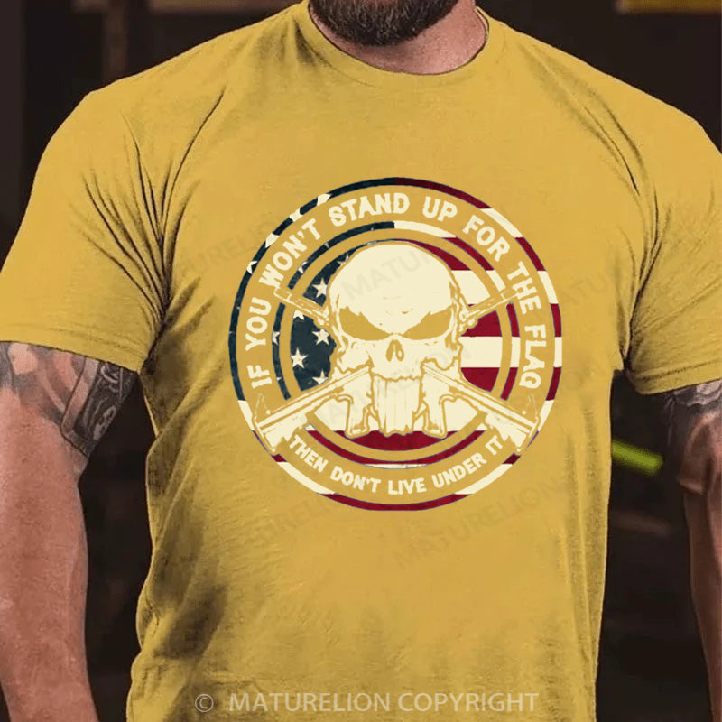 Maturelion Men's T-shirt Skull Veteran Cotton T-shirt