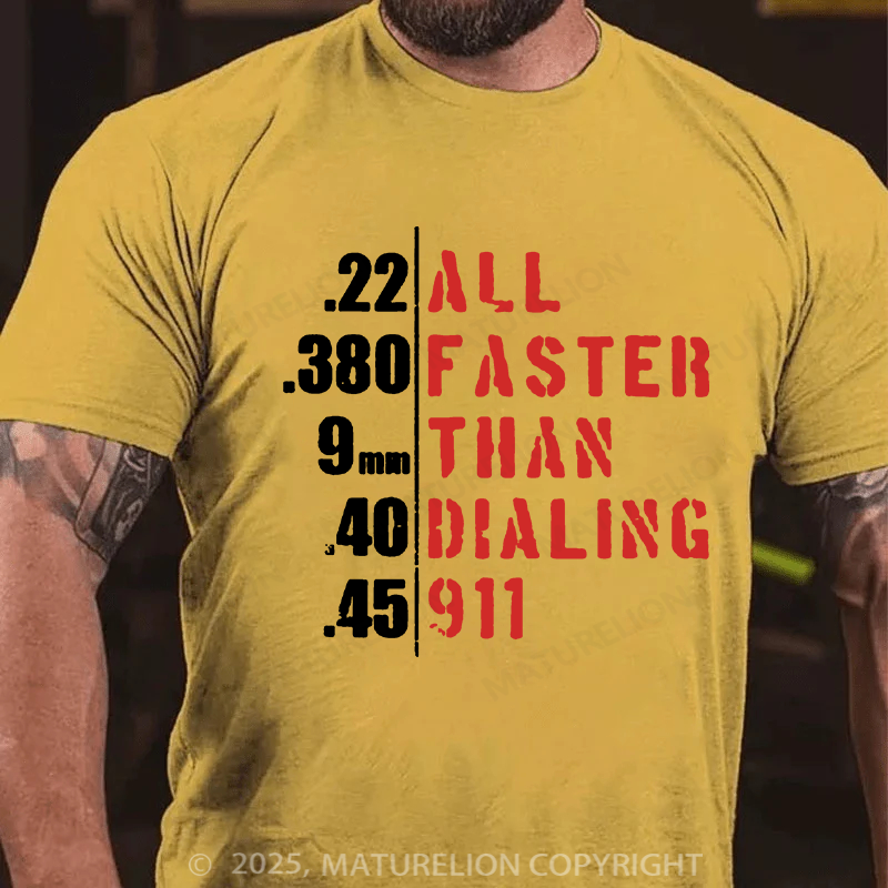 Maturelion Men's T-shirt All Faster Cotton T-shirt