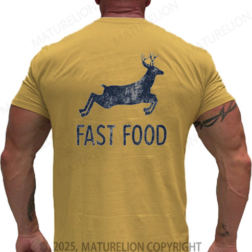 Maturelion Men's T-shirt Fast Food Cotton T-shirt